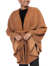 Sherpa Faux Fur Belted Kimono One Size Rust Color INC $88 - NWT - £14.33 GBP