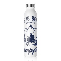 Personalized Camping Water Bottle, 20oz Slim Stainless Steel, Life is Be... - £24.64 GBP