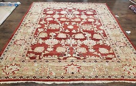 Peshawar Rug 9.5 x 10.8 Almost Square Red Beige Chobi Sultanabad Vintage Carpet - £1,353.49 GBP