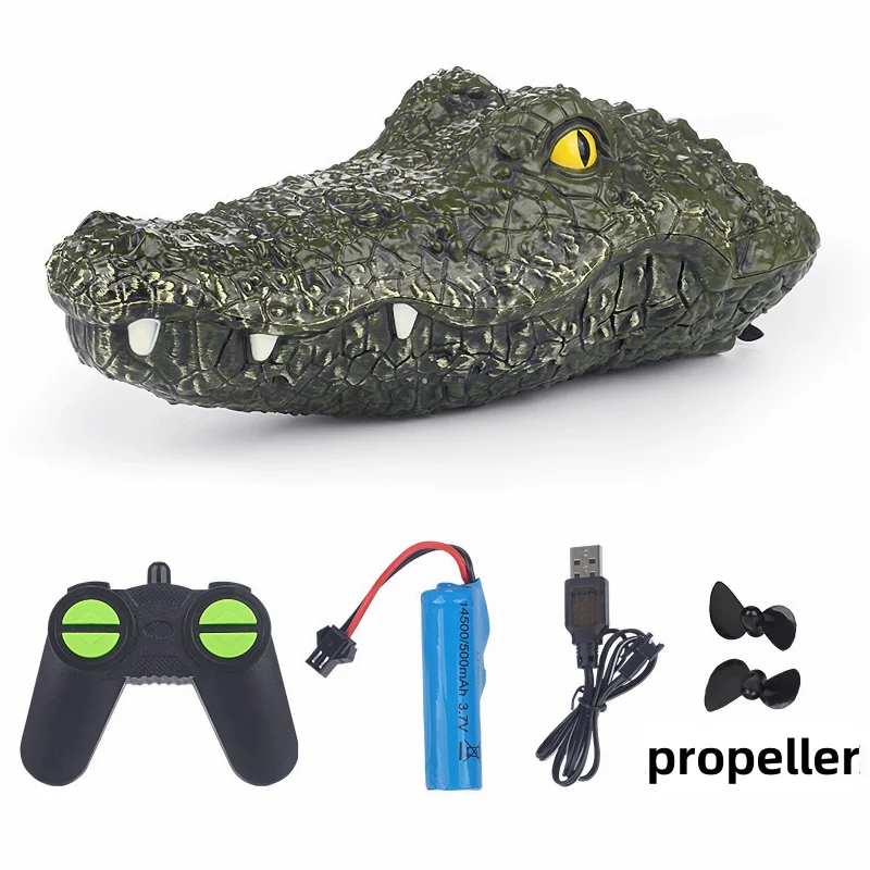 RC Boats Ship Novelty Toys Simulation Crocodile Head 2.4G Remote Control Funny - £32.92 GBP