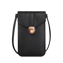 Women&#39;s  Lock One-shoulder Messenger Bag PU Touch Screen Mobile Phone Bag  Walle - £22.96 GBP