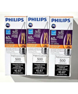 3 Pack Phillips LED 60w Replacement 5.5w E26 Standard Base Soft White Light - £20.43 GBP