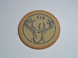 Vintage Poker Chip Elk Early 1900&#39;s Clay or Clay Composite Bakelite? - $8.99