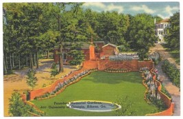 University of Georgia Founders Memorial Gardens 1940&#39;s Linen Postcard NEW UNUSED - £7.69 GBP