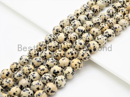 High-Quality Dalmation Jasper Beads - 6/8/10/12mm Round Smooth Gemstone Beads - £2.79 GBP+