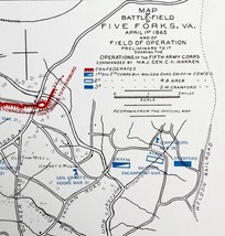 Battlefield Of Five Forks Civil War Field Operations 1970s Ephemera DWT3 - £15.79 GBP