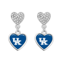 43428 Kentucky Wildcats Amara Silver Crystal Heart Earrings Jewelry Gift UK - £14.86 GBP