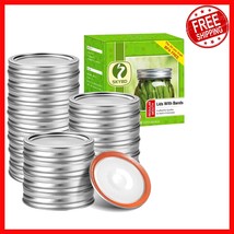 100 Sets Food-Grade Regular Mouth Jar Lids with Reusable Bands - Secure ... - $652.18 MXN