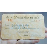 1932 D &amp; C Detroit &amp; Cleveland Navigation Co. Steamer Line Season Pass - $951.63 MXN