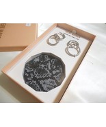 Steve Madden Silver Tone  Hoop 1-3/4&quot; and Trinket Tray Gift Set SM103 $32 - $14.39