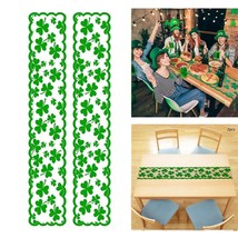 2Pcs X Table Runners Durable 183X33Cm Lace St Patricks Day Decor Green F... - $20.99