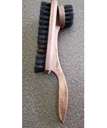 VINTAGE, 12&quot; LONG SHOE SHINE BRUSH, WOODEN HANDLE, BRUSHES ON BOTH SIDES - £17.59 GBP