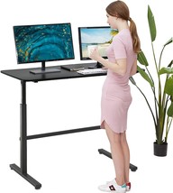 Adjustable Standing Desk, 47&quot; Computer Desk Height Converter Desk, Black - £91.99 GBP
