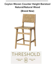 Ceylon Woven Counter Height Barstool Natural/Natural- Threshold™ (Brand New) - £99.91 GBP