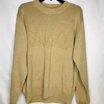 Woolrich Sweater Size Medium Khaki Tan Knit Pullover Tan Deer Pattern Kn... - $24.74