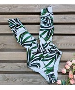 Large with tag SPORLIKE Women One Piece Swimsuit V-Neck Ruffle Bathing S... - $569.98 MXN