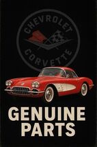 Chevrolet Corvette Genuine Parts Metal Sign 8x12in  Garage Car O - $24.74