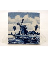 Blue Delft Accent Wall Tile, 2&quot; Square, Lakeshore Windmill &amp; House #DLFT-15 - £11.49 GBP