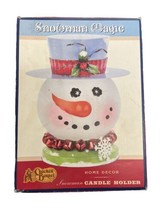 Cracker Barrel Snowman Magic Candle Holder 1990s vintage - $10.19