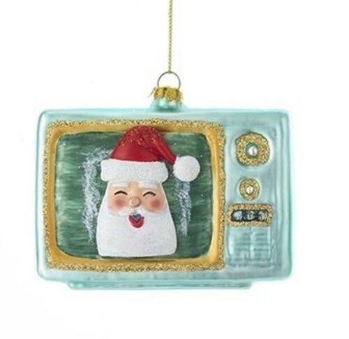 KURT S. ADLER GLASS TV SANTA CLAUS VINTAGE STYLE TELEVISION CHRISTMAS ORNAMENT - £15.09 GBP