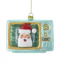 Kurt S. Adler Glass Tv Santa Claus Vintage Style Television Christmas Ornament - £15.09 GBP