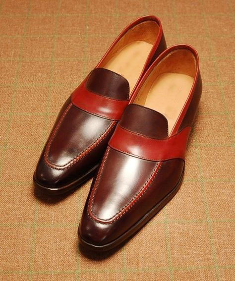NEW Handmade Men's Maroon Shoes, Men's Leather Loafer Slip On Moccasins Shoes