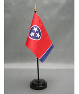 State of Tennessee Mini 4&quot;x6&quot; Desk Stick Flag, With Black Plastic Stand - £7.04 GBP+