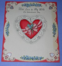 Hallmark Valentine Greeting Card Vintage 1947 With Love To My Wife Scrapbooking - £11.79 GBP