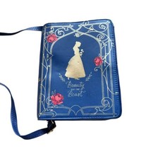Beauty and the Beast Purse Blue Crossbody Bag Book Shaped Disney Collection - $456.87 MXN