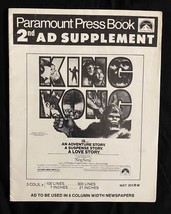 King Kong Original Movie 2nd Ad Supplement Pressbook 1976 - £42.07 GBP