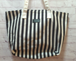 Sephora black white striped fabric tote bag unused - $12.86
