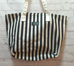Sephora black white striped fabric tote bag unused - £10.27 GBP