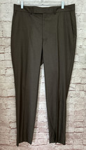 Kenneth Cole Reaction Mens Suit Dress Pant Brown Flat Front 35 x 32  NEW - £30.60 GBP