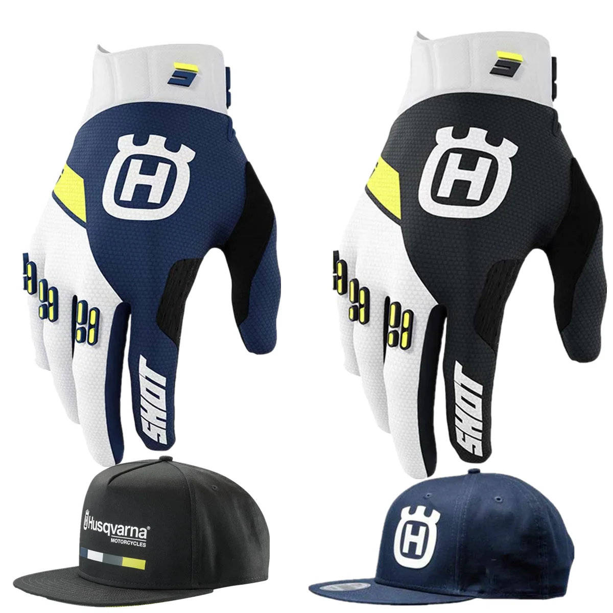 2024 husqvarna Moto Gloves Top Navy MX Motorcycle Gloves Off Road Motocross - $25.42