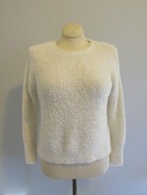 Ellen Tracy Downtown Glam Fuzzy Eyelash Ivory Pull Over Top Medium Sweater Nwot - £22.39 GBP