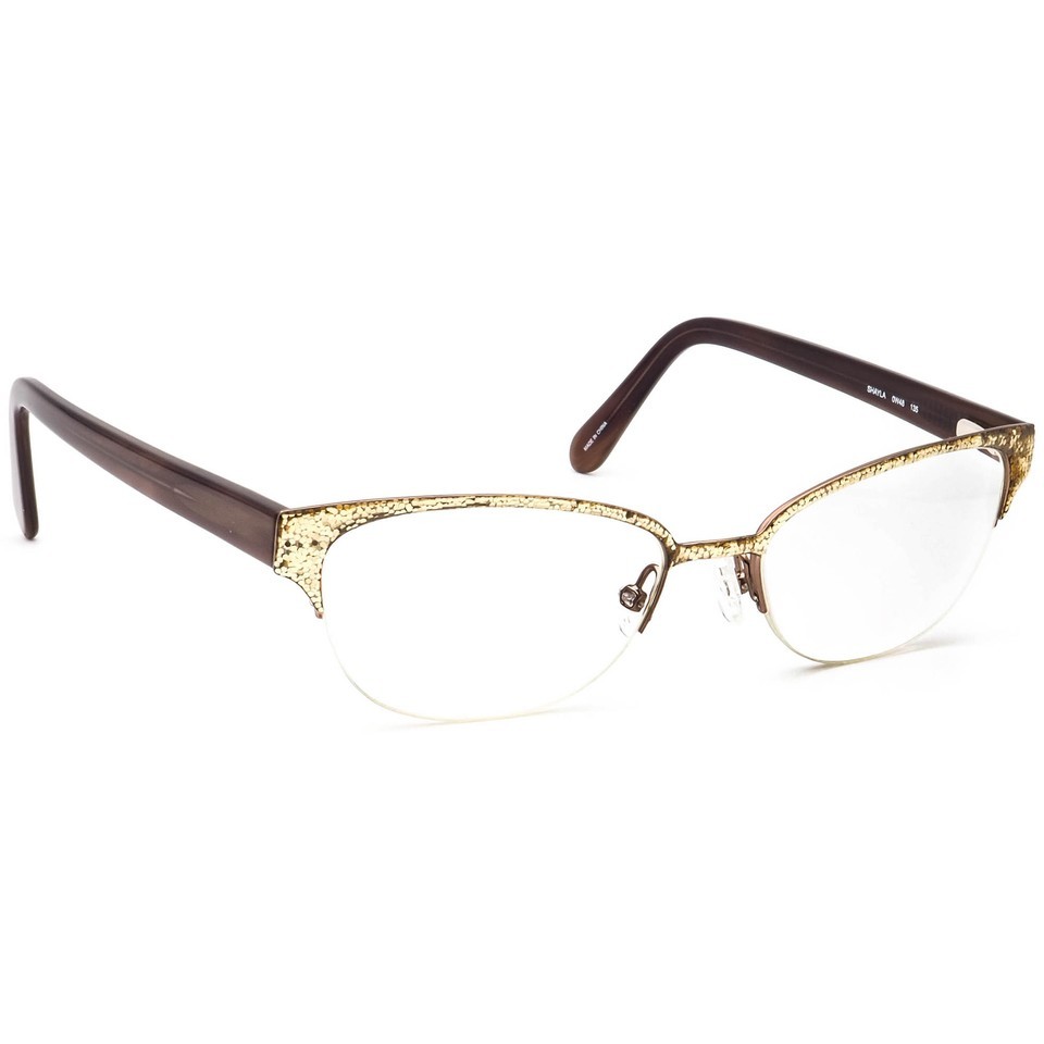 Kate Spade Eyeglasses Shayla 0W48 Sparkling Gold/Brown Half Rim Frame 51... - $269.99
