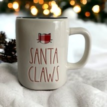 Rae Dunn SANTA Claws Mug Pet Cat Mom Santa Claus Ivory Red Holiday Christmas NEW - £17.91 GBP