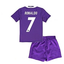 Real Madrid Kids Purple Soccer Jersey 16 / 17 RONALDO SERGIO RAMOS Youth... - £68.10 GBP