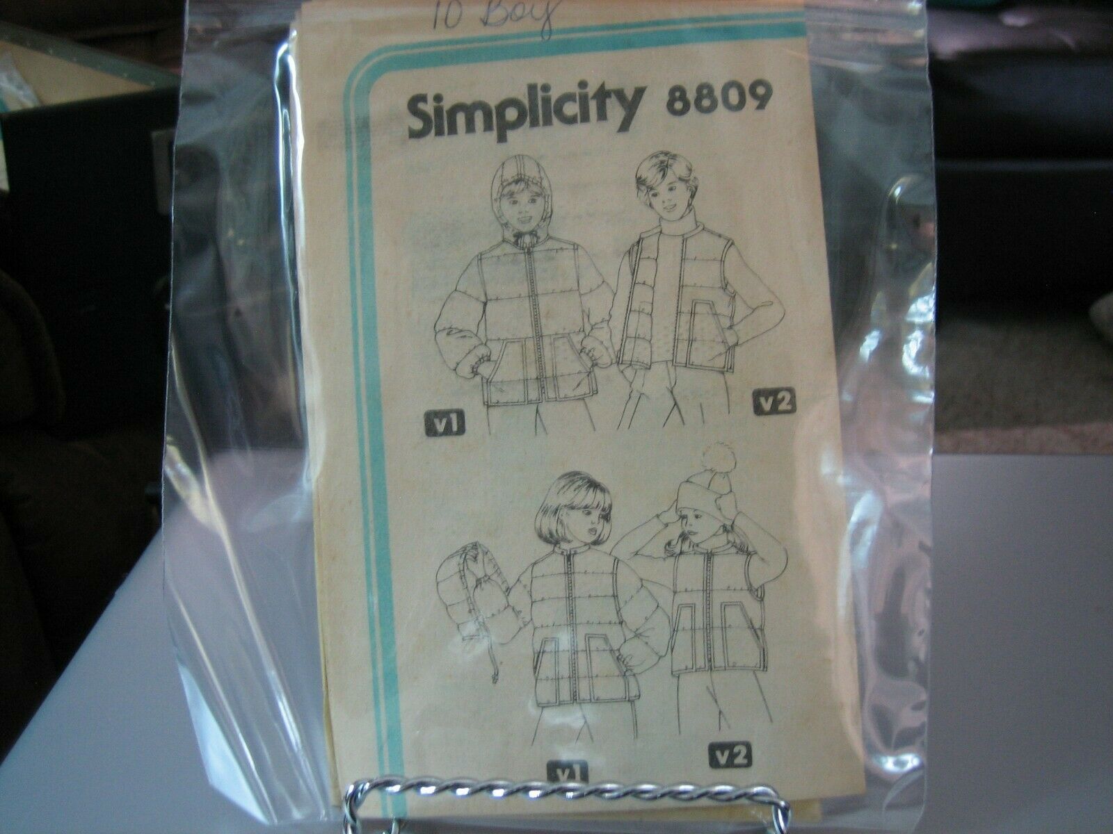Primary image for Simplicity 8809 Boy's Quilted Vest & Jacket w/Detachable Hood Pattern - Size 10