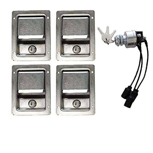 Military Dual Locking Security Kit - Unpainted - 4 Handles Plus Ignition... - $389.00