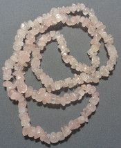36&quot; Strand Natural Rose Quartz Pink Nuggets Necklace Approx 200 Stones - £19.66 GBP
