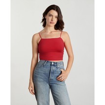 Everlane Womens The Cropped Square-Neck Cami Top Goji Berry Red S - £18.94 GBP