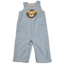 Gymboree Baby Lion Fleece Overalls Romper Jumpsuit Blue 9-12 m Sock Monk... - $25.74