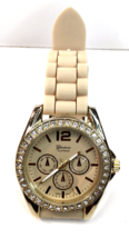 Geneva Platinum 7846 Women&#39;s Chronograph  Gold Tan Watch NEEDS BATTERY - £13.58 GBP