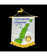 Rotary International Wall Banner Flag Pennant Door County Wisconsin Gold... - £17.12 GBP
