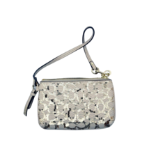 Coach Wallet Wristlet Bag Womens Handbag Gold Sequin Gifts for Girls Used F50481 - £120.29 GBP