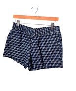 J. Crew 3&quot; Boardwalk Shorts Blue Geometric Elastic Waist Pull On Style Sz 4 - $21.03 CAD