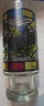 Falstaff Beer Glass Stained Glass Style Pedestal 6.5&quot; Tall 14oz - $14.95