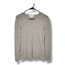 Jaeger Women&#39;s Medium Sweater Jumper Soft 100% Wool Beige Brown Pullover - £23.87 GBP