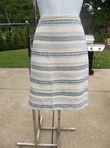 Nwot Ann Taylor White, Blue. Silver Striped Skirt 8 - £19.97 GBP
